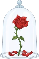 rose in glass dome