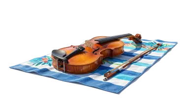 Violin on towel